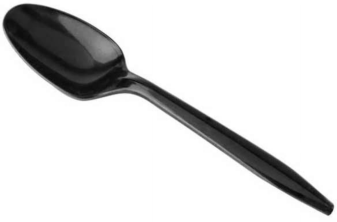 Bunzl Prime Source Medium Weight Polypropylene Disposable Black Teaspoon Bulk Pack 1000 per