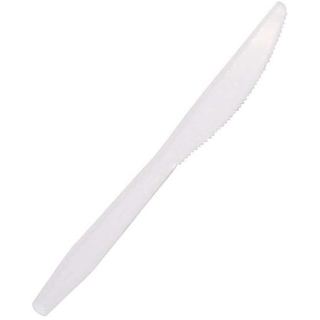 Bunzl Prime Source Medium Weight Polypropylene White Knife - Bulk Pack -- 1000 per case.