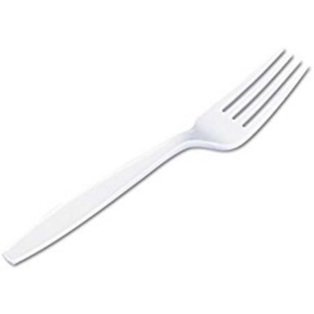 Bunzl Prime Source Medium Weight Polystyrene Disposable White Fork - Bulk Pack -- 1000 per case.