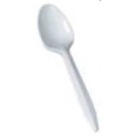 Bunzl Prime Source Medium Weight Polystyrene Disposable White Teaspoon - Bulk Pack -- 1000 per case.