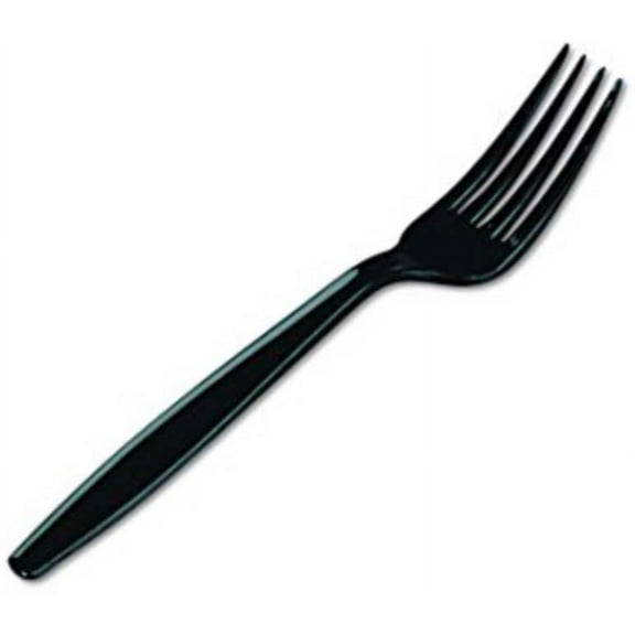 Bunzl Prime Source Polystyrene Extra Heavy Weight Disposable Black Fork - Bulk Pack -- 1000 per case.