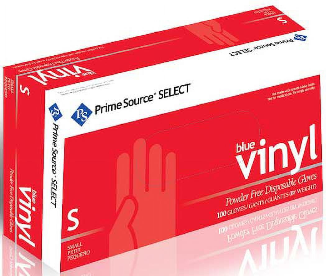 Bunzl Prime Source Powder Free Small Blue Vinyl Gloves 1000 per case