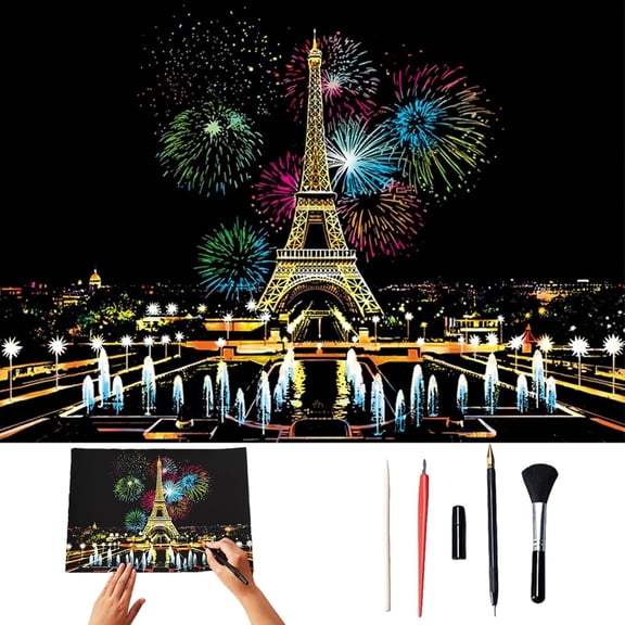 Buoaeoai Scratch Art for Kids & Adults, Colorful Sketches Scratch Off, Scratch Painting for Adults, Scratch Paper Art Rainbow, Paint by Scratch 16 X 11.2 Inches