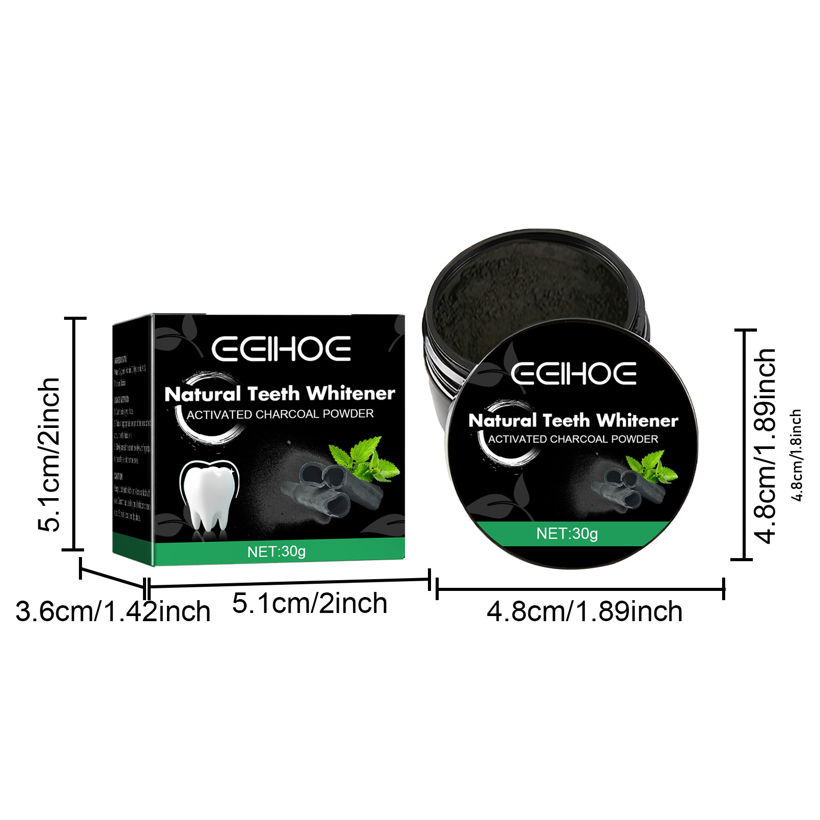 Buodes Activated Charcoal Teeth Whitening Powder 30G Of Natural