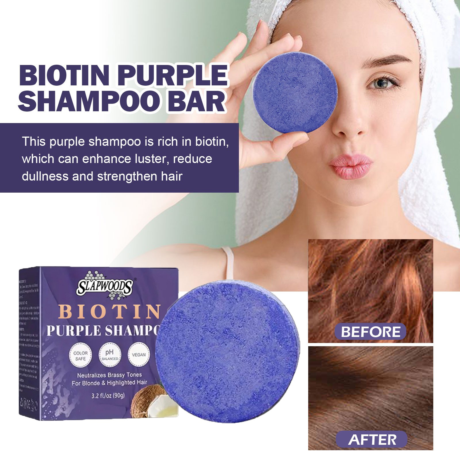 Buodes Clearance Under 5 Hair Care Products Biotin Purple Shampoo Bar