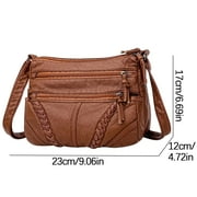 Buodes Deals Clearance Under 5 2023 New Leather Bag,Mom'S Bag, Ladies' Multi Compartment Crossbody Bag, Large Capacity Soft Leather Bag