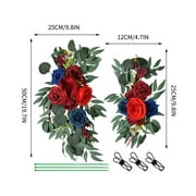 Buodes Deals Clearance Under 5 Home Decor 2 Pcs Artificial Wedding Arch Flowers Kit Silk Rose Peony Floral Swag For Wedding Sign
