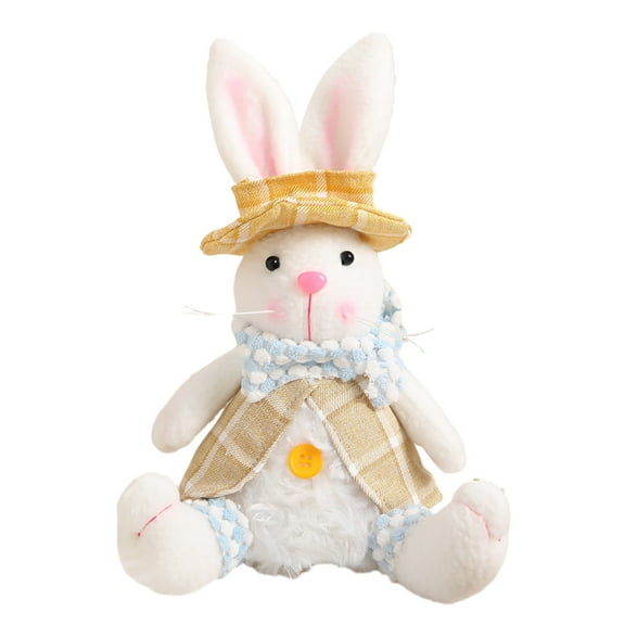 Buodes Easter Decorations Plush Bunny Stuffed Animals Cute Light-Up Plush Bunny Birthday Easter Gift For Kids 2PC