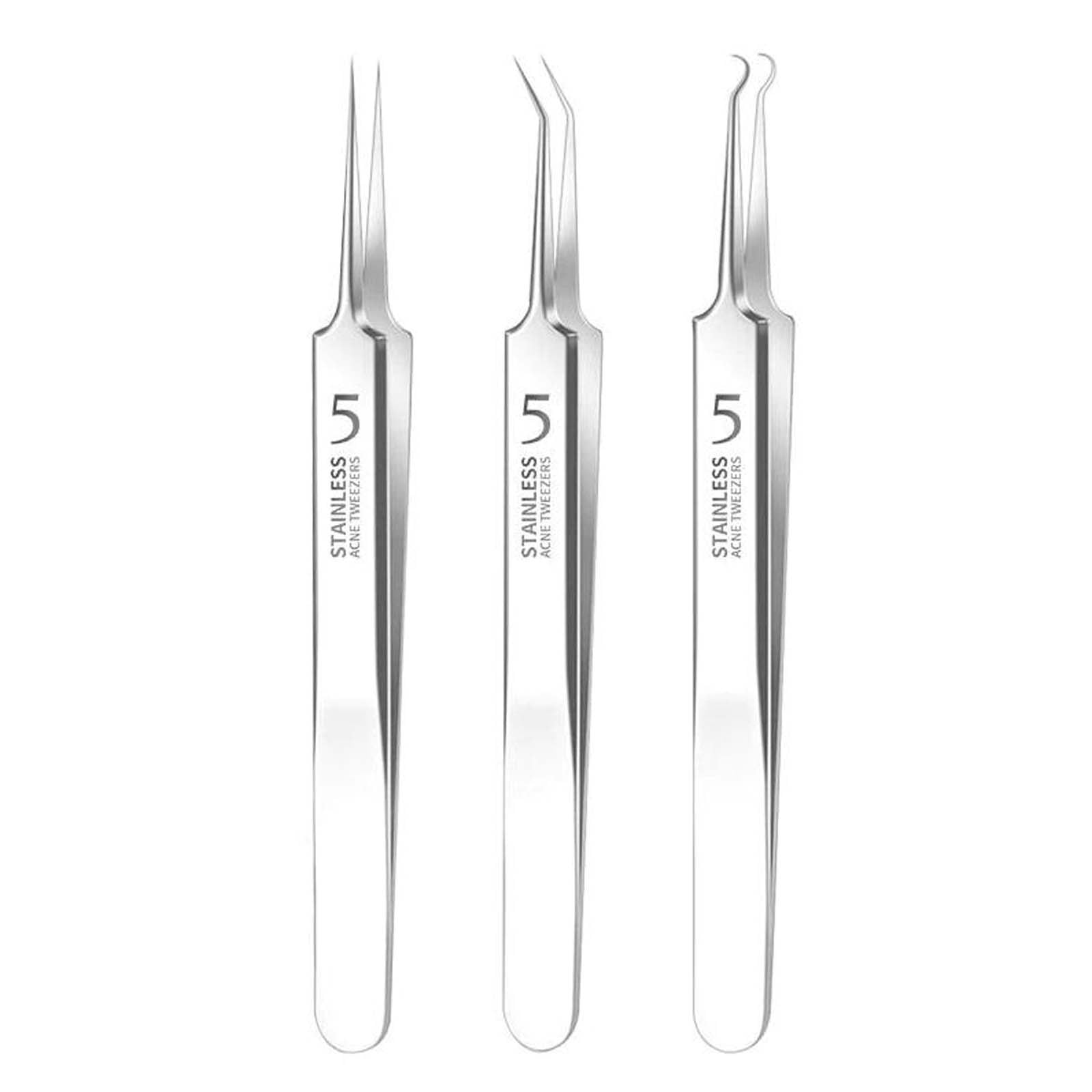 Buodes Facial Blackhead Remover Tweezers, Stainless Steel Acne Clip
