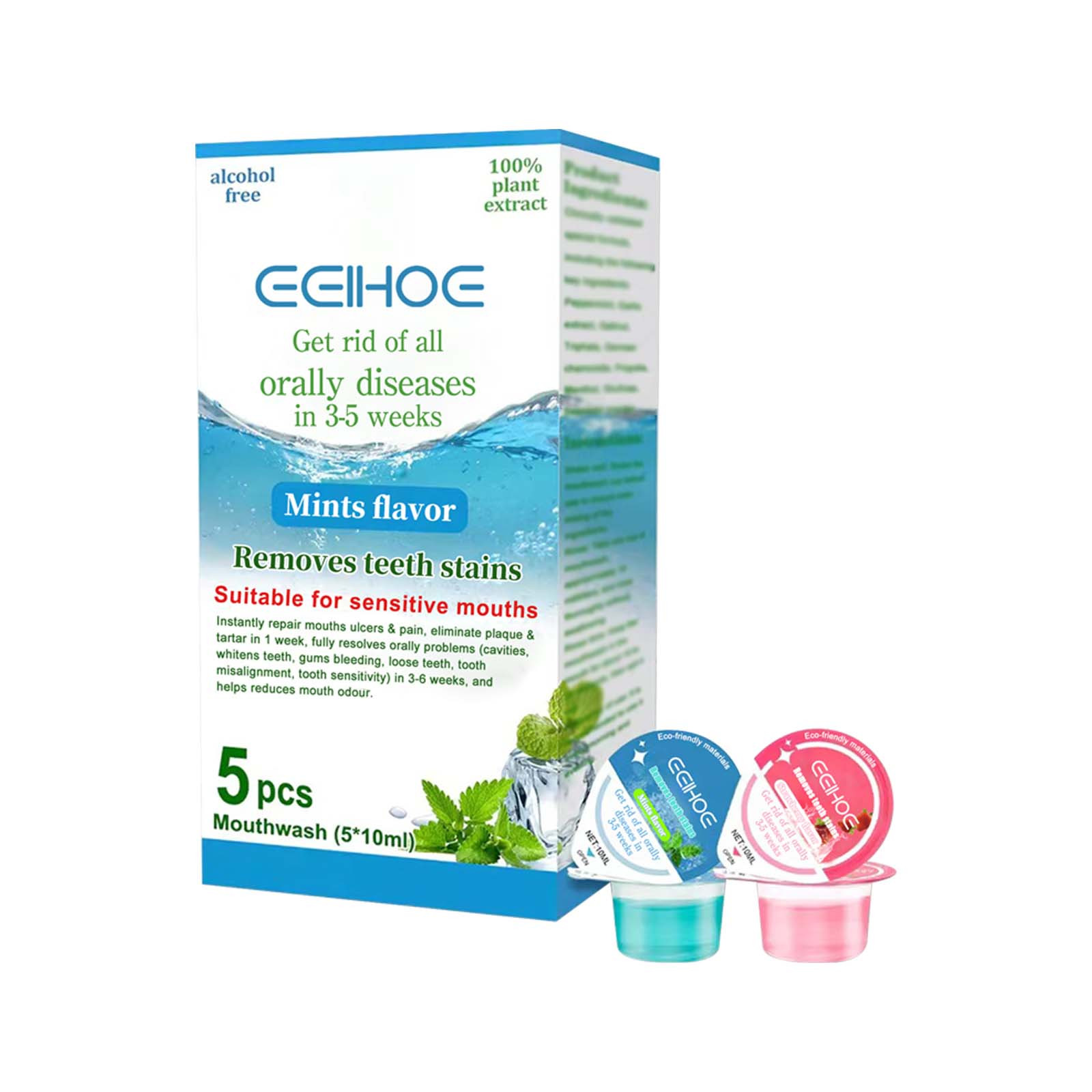 Buodes Jelly Cup Mouthwash To Clean Mouth Odor Tooth Stains Stains