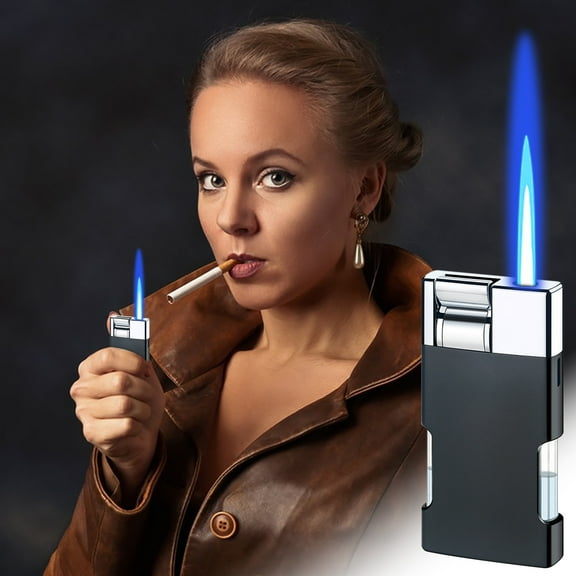 Buodes Multi-Purpose Lighters,Windproof Refillable Lighter,Bbq Lighters,Cigar Lighter,Torch Lighters Straight The Blue Flame Windproof Inflatable Lighter Inflatable And With Visible Gas Chamber L 3PC