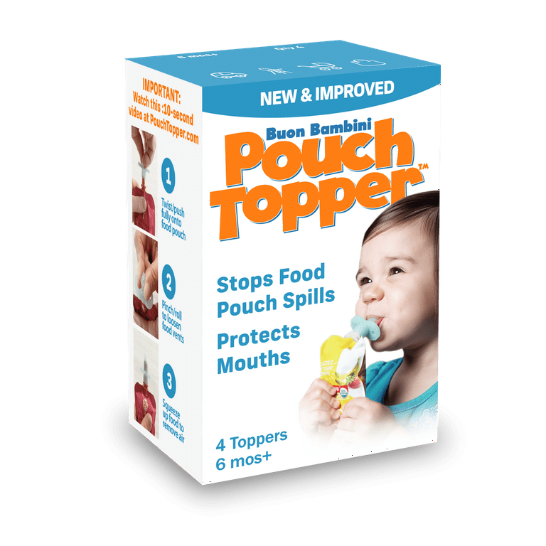 Buon Bambini Pouch Topper 4-Pack, Baby Food Pouch Feeding Accessory