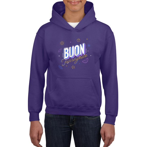 Buon Ferragosto Beach Objects Hoodie Juniors - Youth Hoodie, Large