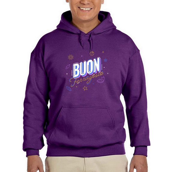 Buon Ferragosto Beach Objects Hoodie Men -Image by Shutterstock, Male XX-Large