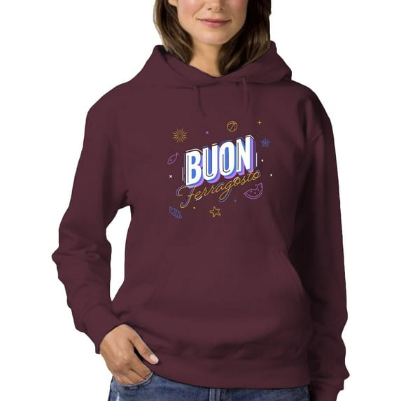 Buon Ferragosto Beach Objects Hoodie Women -Image by Shutterstock, Female 3X-Large