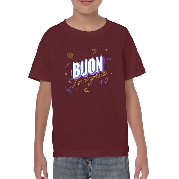 Buon Ferragosto Beach Objects T-Shirt Juniors -Image by Shutterstock, x-Large