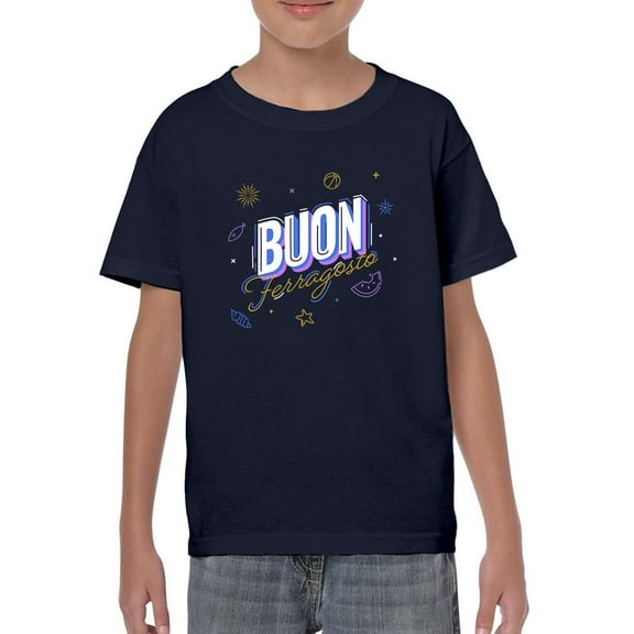 Buon Ferragosto Beach Objects T-Shirt Juniors -Image by Shutterstock,  x-Small