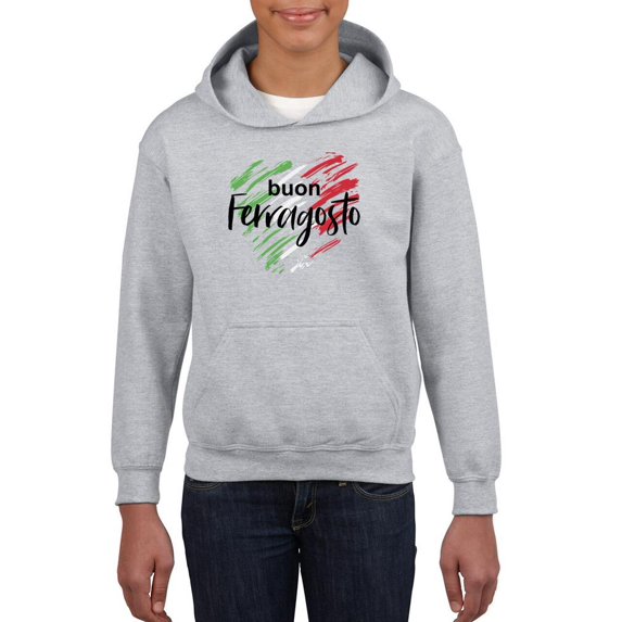 Buon Ferragosto Brush Paint Hoodie Juniors -Image by Shutterstock, Small