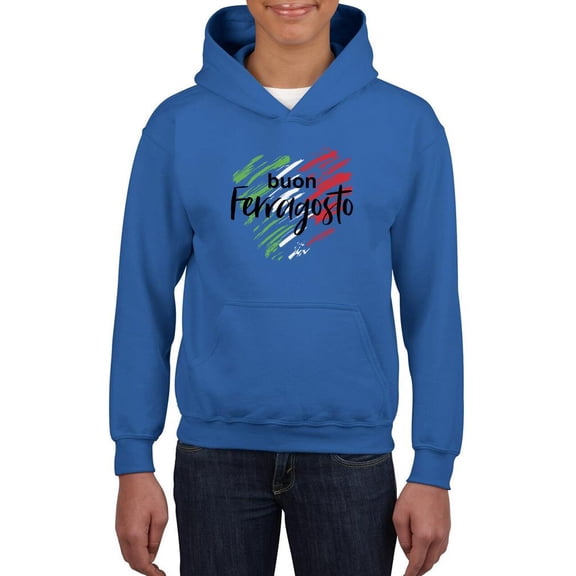 Buon Ferragosto Brush Paint Hoodie Juniors -Image by Shutterstock, x-Large
