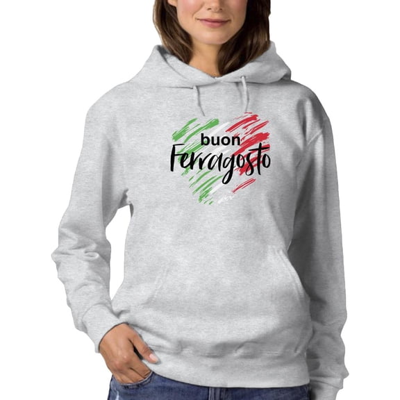 Buon Ferragosto Brush Paint Hoodie Women -Image by Shutterstock, Female x-Large