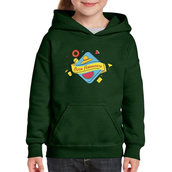 Buon Ferragosto Cocktails Hoodie Juniors -Image by Shutterstock, Small