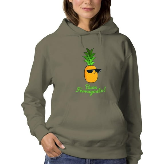Buon Ferragosto Cool Ananas Hoodie Women -Image by Shutterstock, Female Medium