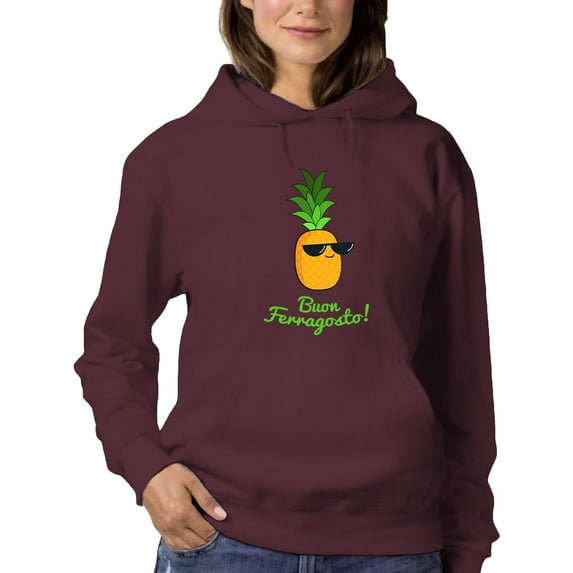 Buon Ferragosto Cool Ananas Hoodie Women -Image by Shutterstock, Female x-Large