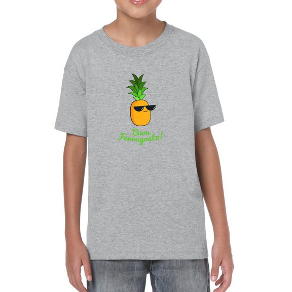 Buon Ferragosto Cool Ananas T-Shirt Juniors -Image by Shutterstock, Small