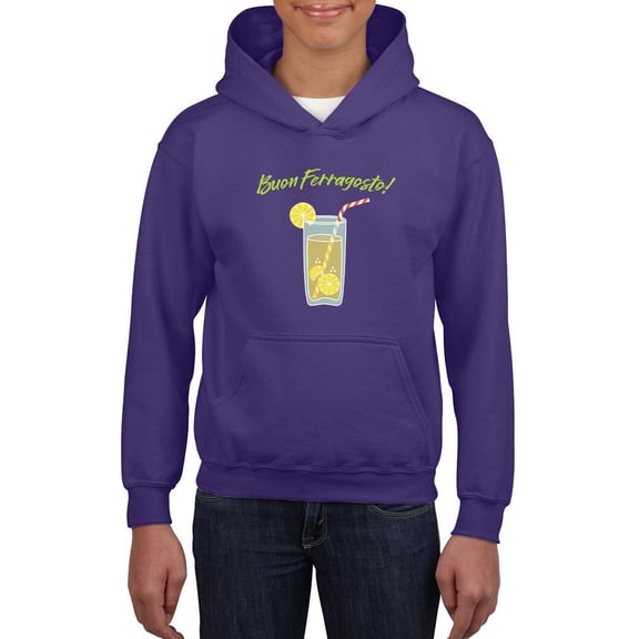 Buon Ferragosto Cool Drink Hoodie Juniors -Image by Shutterstock,  x-Large