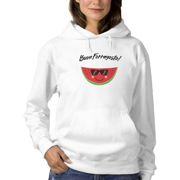 Buon Ferragosto Cool Watermelon Hoodie Women -Image by Shutterstock, Female x-Large