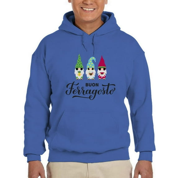 Buon Ferragosto Cute Gnomes Hoodie Men -Image by Shutterstock, Male 4X-Large