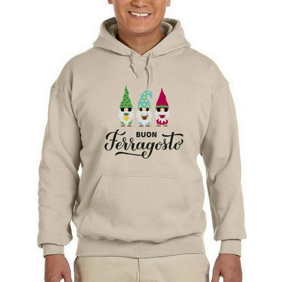 Buon Ferragosto Cute Gnomes Hoodie Men -Image by Shutterstock, Male 4X-Large