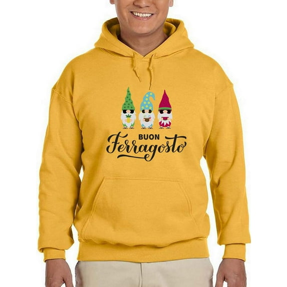 Buon Ferragosto Cute Gnomes Hoodie Men -Image by Shutterstock, Male Large