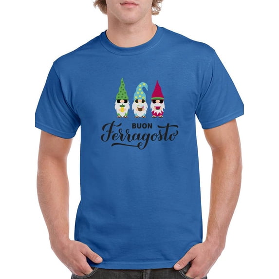 Buon Ferragosto Cute Gnomes T-Shirt Men -Image by Shutterstock, Male 3X-Large