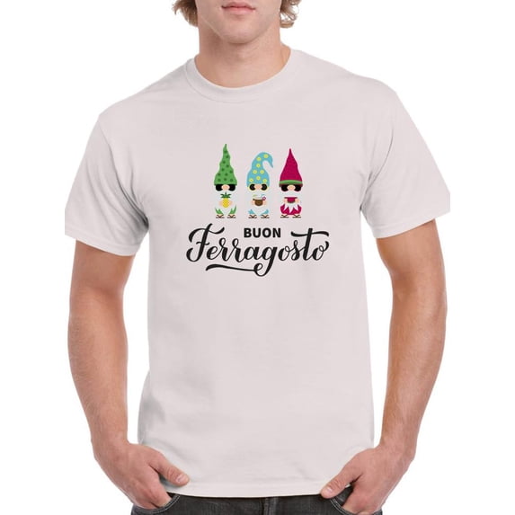 Buon Ferragosto Cute Gnomes T-Shirt Men -Image by Shutterstock, Male x-Large