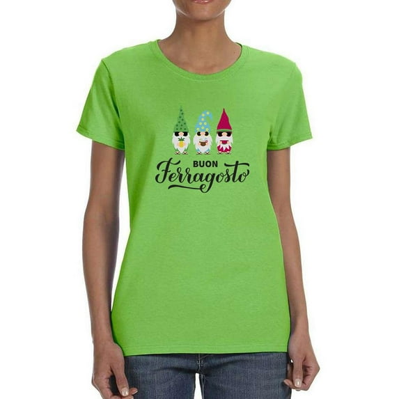 Buon Ferragosto Cute Gnomes T-Shirt Women -Image by Shutterstock, Female x-Large