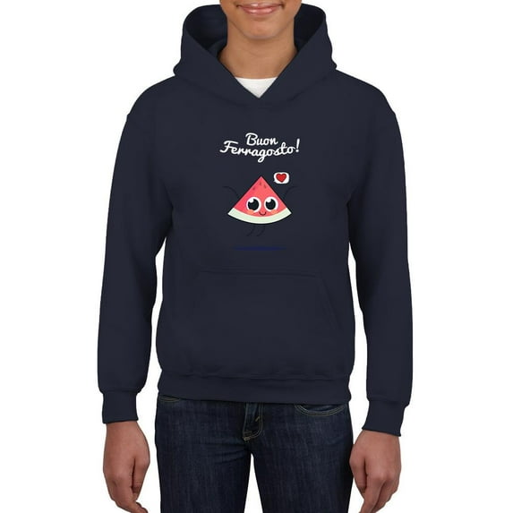 Buon Ferragosto Cute Melon Hoodie Juniors -Image by Shutterstock, Large