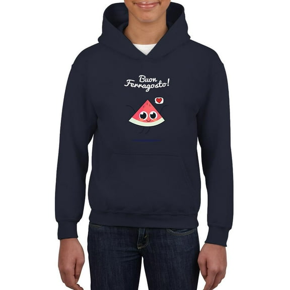 Buon Ferragosto Cute Melon Hoodie Juniors -Image by Shutterstock,  Small