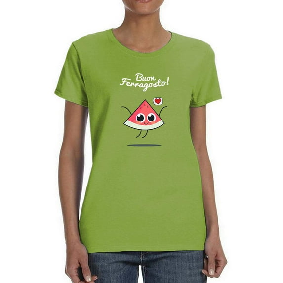 Buon Ferragosto Cute Melon T-Shirt Women -Image by Shutterstock, Female Medium