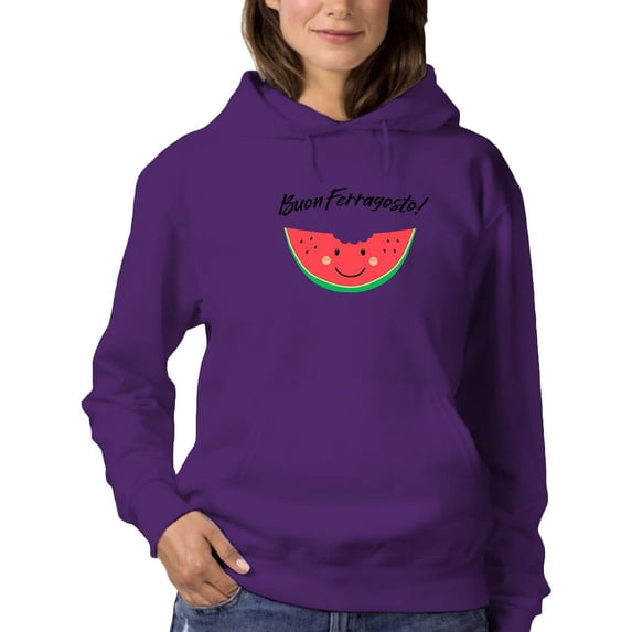 Buon Ferragosto! Cute Watermelon Hoodie Women -Image by Shutterstock, Female Small