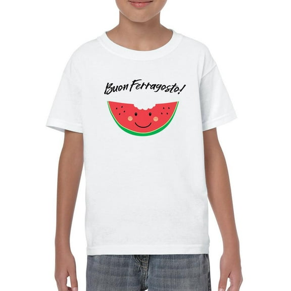 Buon Ferragosto! Cute Watermelon T-Shirt Juniors -Image by Shutterstock,  x-Large