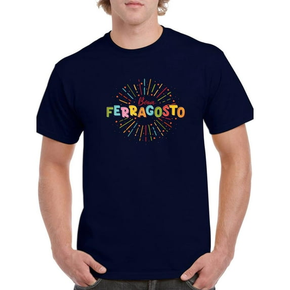 Buon Ferragosto Fireworks T-Shirt Men -Image by Shutterstock, Male Medium