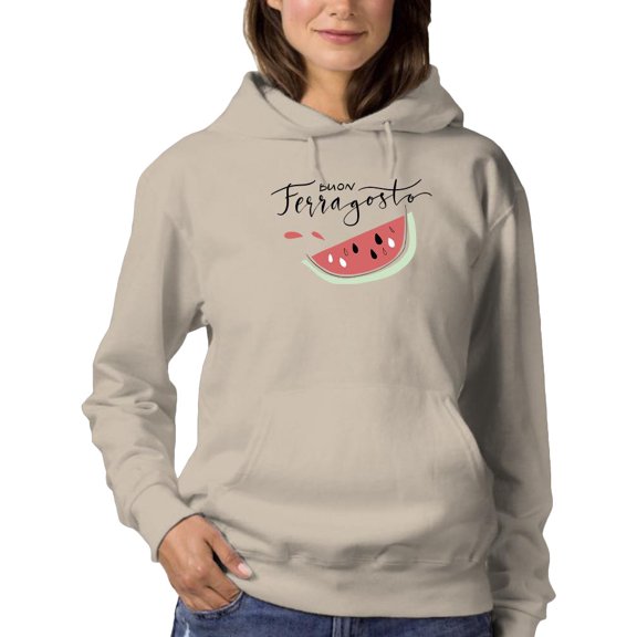 Buon Ferragosto Fresh Watermelon Hoodie Women -Image by Shutterstock, Female Large