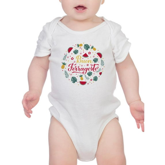 Buon Ferragosto Fruits Wreath Bodysuit Infant -Image by Shutterstock, 6 Months