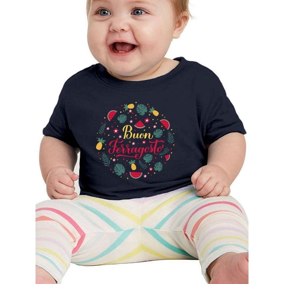 Buon Ferragosto Fruits Wreath T-Shirt Infant -Image by Shutterstock,  18 Months