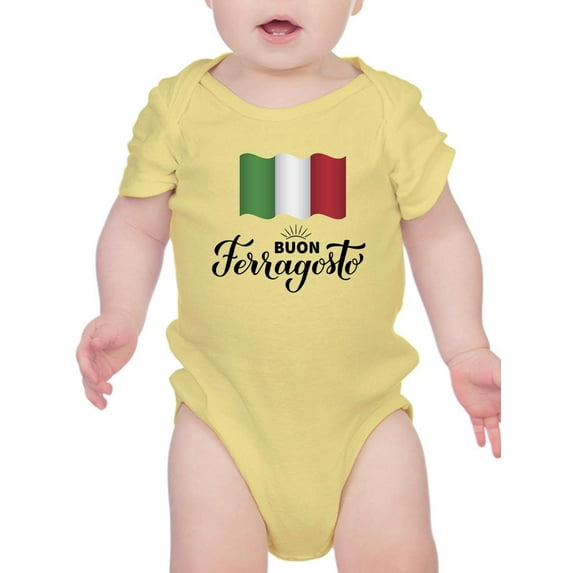 Buon Ferragosto Italy Flag Bodysuit Infant -Image by Shutterstock, Newborn