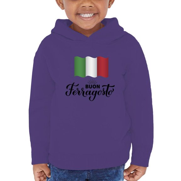 Buon Ferragosto Italy Flag Hoodie Toddler -Image by Shutterstock, 5 Toddler