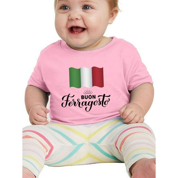 Buon Ferragosto Italy Flag T-Shirt Infant -Image by Shutterstock, 24 Months
