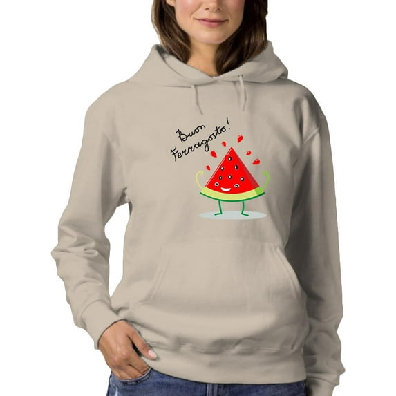 Buon Ferragosto Juicy Watermelon Hoodie Women -Image by Shutterstock, Female 4X-Large