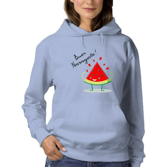 Buon Ferragosto Juicy Watermelon Hoodie Women -Image by Shutterstock, Female 5X-Large